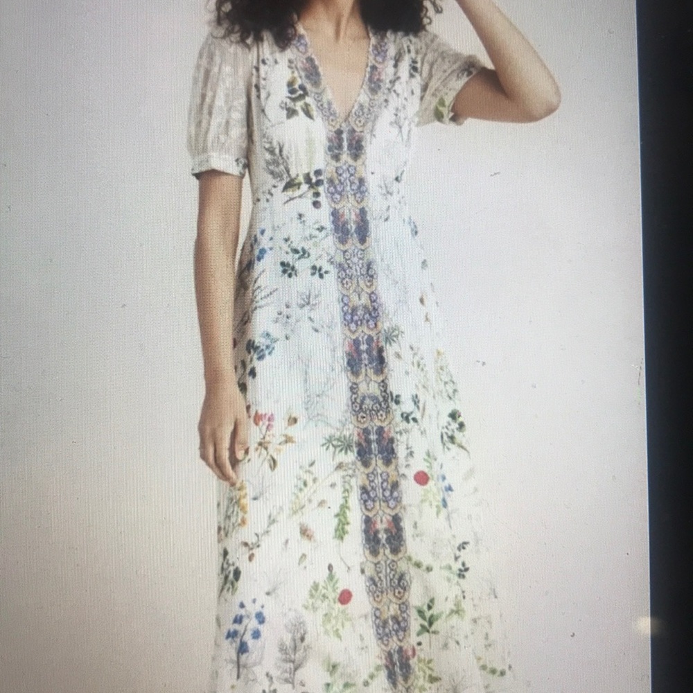 $280 NWT Anthropologie Floral Dress Embroider Lace